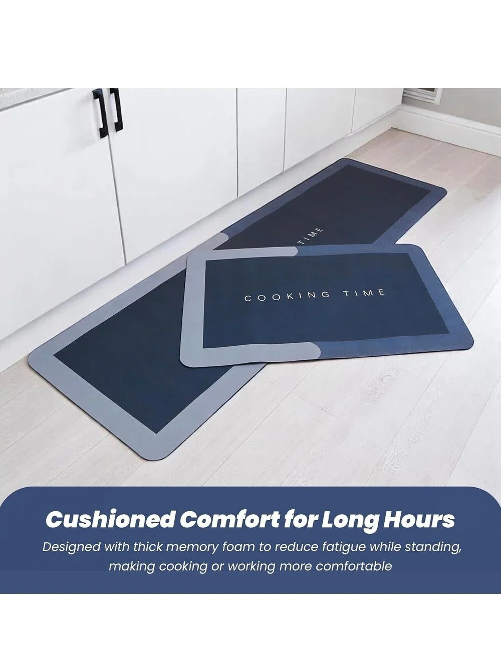 2 Pcs Kitchen Mats Set – Waterproof Memory Foam Anti-Fatigue Mat Non-Slip Rug